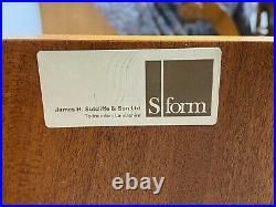 Vintage James Sutcliffe S-Form mid century style teak bureau cabinet Delivery