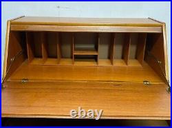 Vintage James Sutcliffe S-Form mid century style teak bureau cabinet Delivery