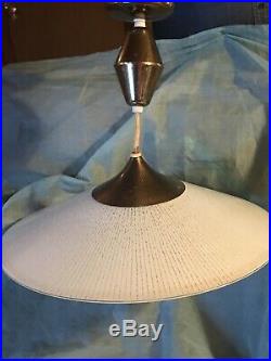 Vintage John C. Virden Hanging UFO Light Lamp Retro Mid Century Modern Big 21.5