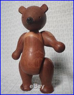 Vintage Kay Bojesen wooden Bear, orig. 50s Danish classic UNUSUAL VARIANT