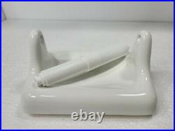 Vintage Kohler White Ceramic TP Toilet Paper Holder Porcelain Mid Century Modern