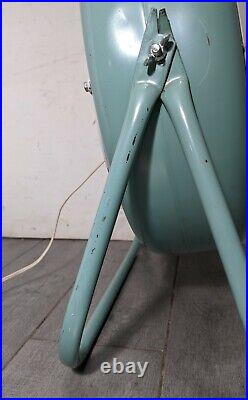 Vintage LASKO Retro Aqua Blue Round Metal Fan 2-Speed Mid Century Modern