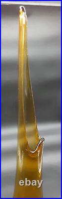 Vintage LE. Smith Amber Swung Vase Very Large 27 Tall Base of 6.5 Across