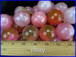 Vintage Large Mid Century Lucite Glass Shades of Pink Grape Cluster on Driftwood