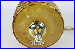 Vintage Lawrin Mid Century Textured Glass Brass Cylinder Hanging Ceiling Light