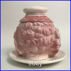 Vintage Lefton Pink Poodle Chef Jam Jar