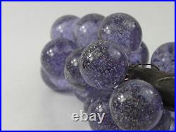 Vintage Lucite Acrylic Grape Cluster Lavender Purple Confetti Glitter MCM RARE