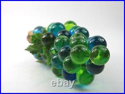 Vintage Lucite Acrylic Grape Cluster Lime Green Turquoise Blue MCM