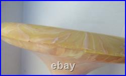 Vintage Lucite Marbled Swirl Pink White Yellow Atomic Space Age Tulip Side Table