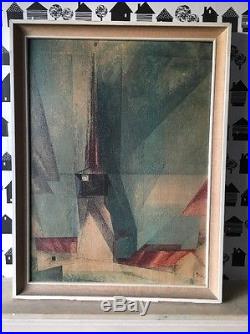 Vintage Lyonel Feininger Framed Print Gelmeroda Church Cubism Retro Mid Century