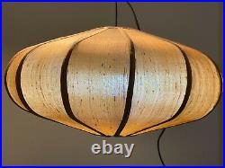 Vintage MCM 1960s/70s bubble mushroom saucer shade hanging lamp light 14 cord