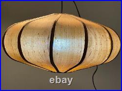 Vintage MCM 1960s/70s bubble mushroom saucer shade hanging lamp light 14 cord