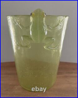 Vintage MCM Acrylic Lucite Green Frog Ice Bucket Wastebasket