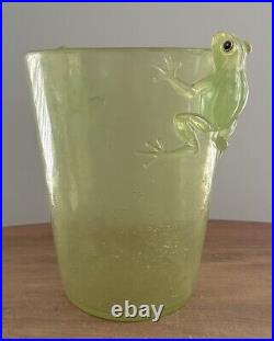 Vintage MCM Acrylic Lucite Green Frog Ice Bucket Wastebasket