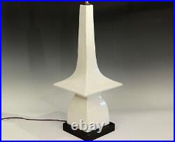 Vintage MCM Mid Century Space Age Modern Pottery Lamp Crackle Glaze 1960s Retro