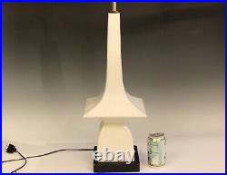 Vintage MCM Mid Century Space Age Modern Pottery Lamp Crackle Glaze 1960s Retro