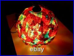 Vintage MCM Retro Lucite Ribbon VERY COLORFUL Hanging Swag Light Lamp
