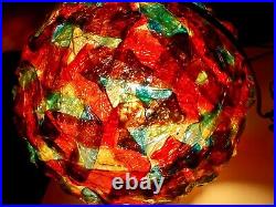 Vintage MCM Retro Lucite Ribbon VERY COLORFUL Hanging Swag Light Lamp