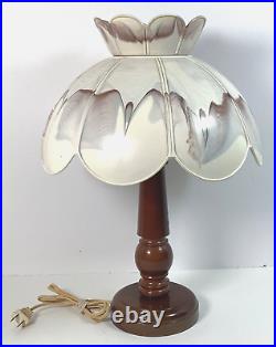 Vintage MCM Softlite Gilbert Mushroom Lamp Brown Cream & Colour (17 High)