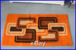 Vintage MCM Space Age Panton Carpet Rya Rug Modernist Geometric Colani Eames Era