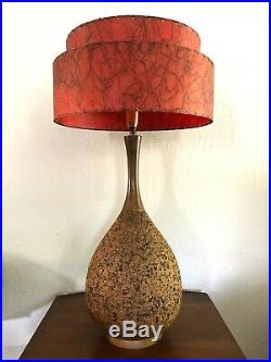 Vintage MID-CENTURY Modern RED FIBERGLASS Lamp SHADE 2 Tier ATOMIC Retro MCM 50s