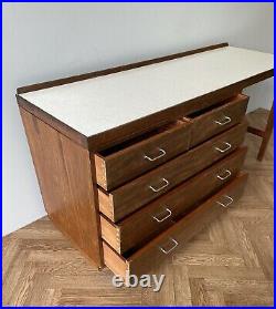 Vintage MID Century Remploy Large Military Utility Solid Wood Desk Uk Delivery