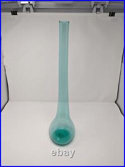 Vintage Mid Century 1956 Wayne Husted Blenko 5616-C Tall SEA GREEN Bottle Vase