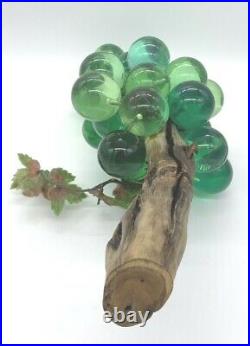 Vintage Mid Century 1960s Greeen Lucite Acrylic (Glass) Grapes Cluster Large