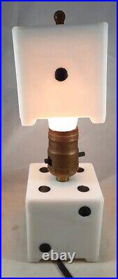 Vintage Mid Century Art Deco Dice Lamp, COOL
