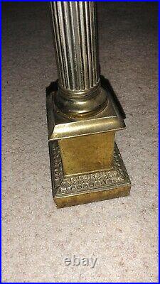 Vintage Mid Century Brass Corinthian Column Table Lamp 24