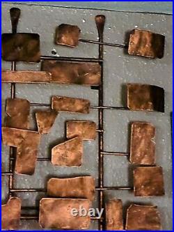 Vintage Mid Century Brutalist Copper Hanging Wall Art In Style Of Curtis Jere