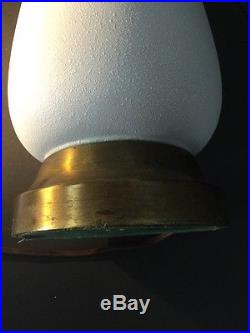 Vintage Mid Century Ceramic Gold Turquoise Pottery Lamp Funky Retro
