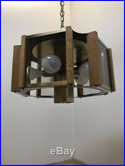 Vintage Mid Century Danish Modern Retro Fredrick Ramond Swag Lamp Chandelier