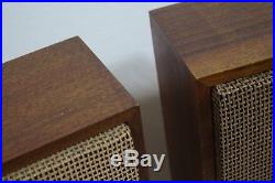 Vintage Mid Century FISHER KS-1 Speakers Slim Wood Den Lounge Retro Furnishings