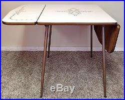 Vintage Mid Century Formica Drop Leaf Kitchen Dinning Table Space Saver Retro