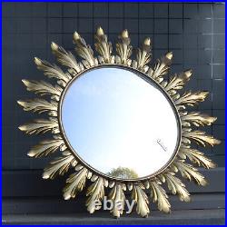 Vintage Mid Century French Sunburst Starburst Convex Mirror Charles Maison era