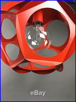 Vintage Mid Century Geometric Lamp Modern Swag Light Fixture Pendant Eames Era