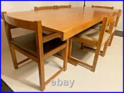 Vintage Mid Century Heals Teak Extendable Dining Table & 6 Retro Chairs Delivery