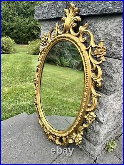 Vintage Mid Century Hollywood Regency Syroco Dart Gold Ornate Mirror 29x19