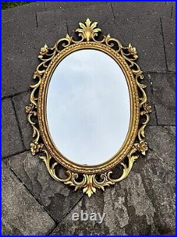 Vintage Mid Century Hollywood Regency Syroco Dart Gold Ornate Mirror 29x19