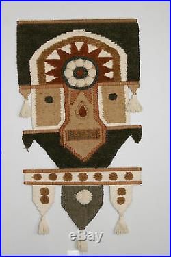 Vintage Mid Century/ Indian Tribal Handwoven Wall Hanging / Tapestry / Fiber Art