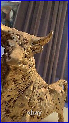 Vintage Mid Century Large Ceramic Bull Sculpture