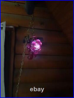 Vintage Mid Century Lucite Glass Grape Cluster Hanging Light