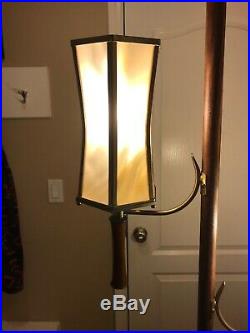 Vintage Mid Century Modern 1960s Tension Pole Floor Lamp Light Retro