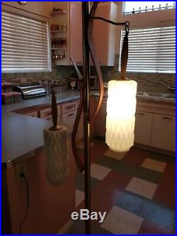 Vintage Mid Century Modern 1960s Tension Pole Floor Lamp Light Retro MCM
