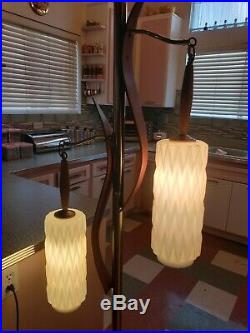 Vintage Mid Century Modern 1960s Tension Pole Floor Lamp Light Retro MCM