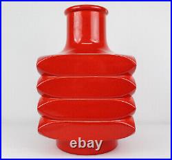 Vintage Mid Century Modern Cari Zalloni Steuler Keramik Red Vase 16, Germany
