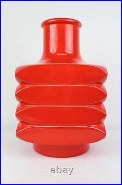 Vintage Mid Century Modern Cari Zalloni Steuler Keramik Red Vase 16, Germany