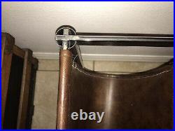Vintage Mid Century Modern Chrome and Glass Sling Magazine Rack and End Table