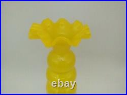 Vintage Mid Century Modern Empoli Art Glass Vase 1960s Italy MCM Canary Yellow